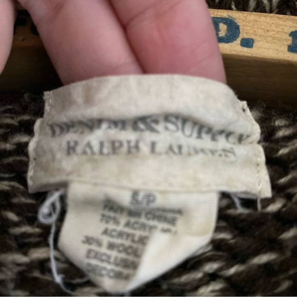 Denim & Supply Ralph Lauren Vintage Cable Knit Cardigan Shawl Neck Sweater S - Picture 3 of 11